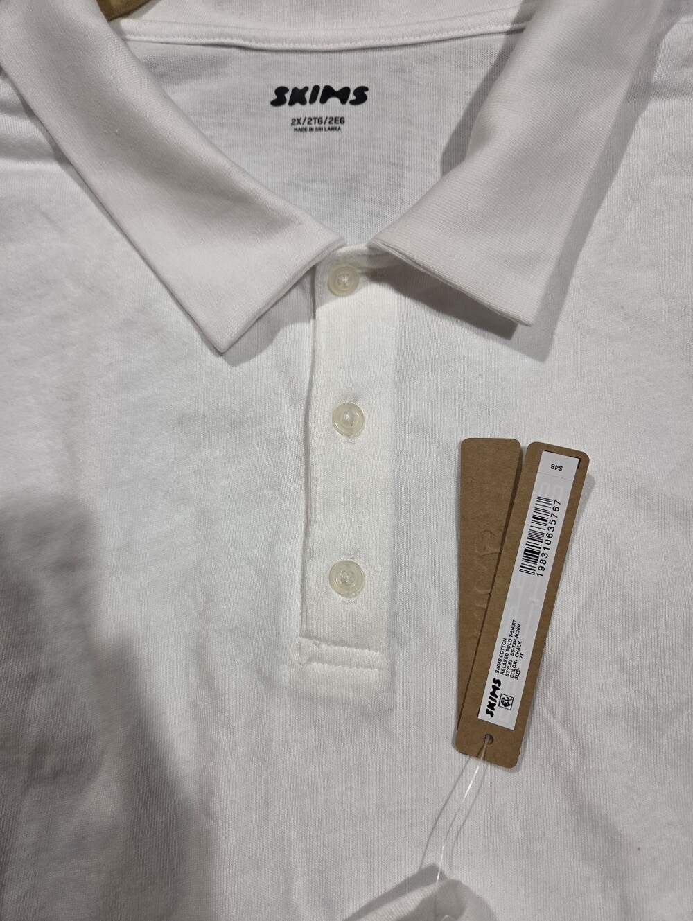 SKIMS XXL Relaxed Mens Polo Shirt with Button Placket NWT